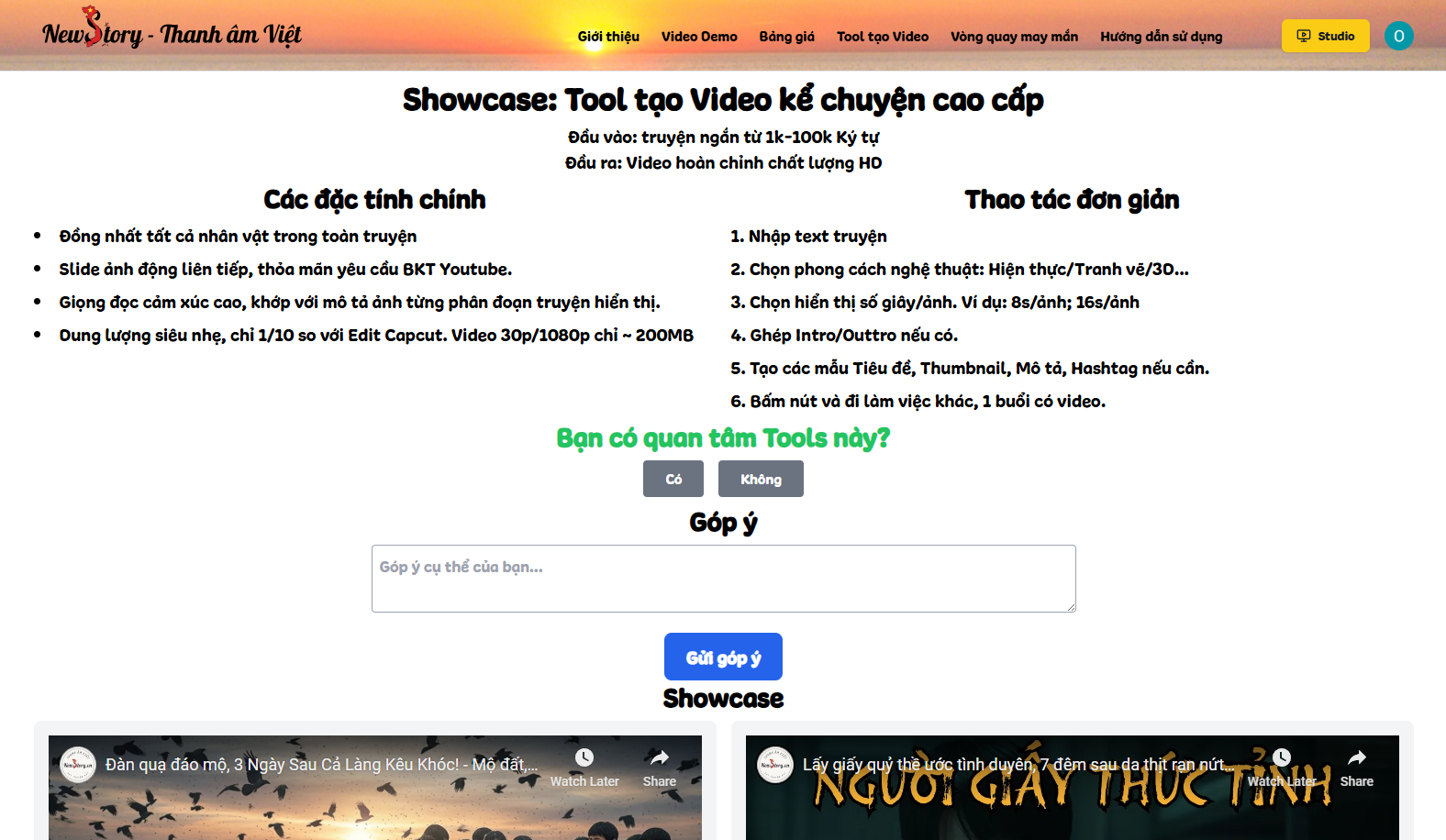 Showcase về Tool Video – ra mắt Q4-2025